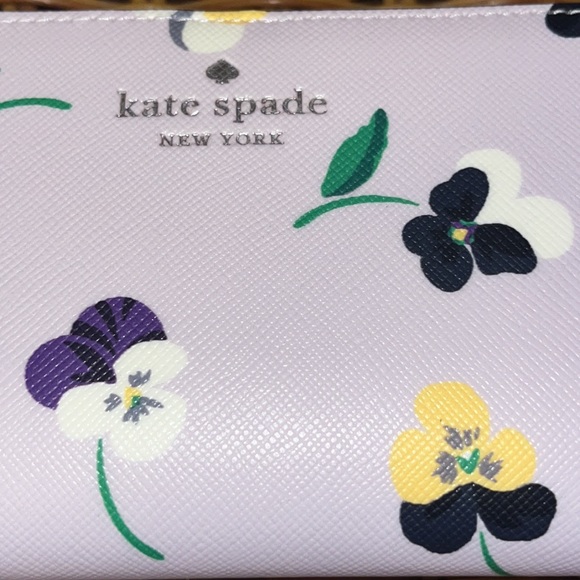 ♠️kate spade Dana Large Slim Bifold Wallet Floral Pansy - Picture 8 of 16